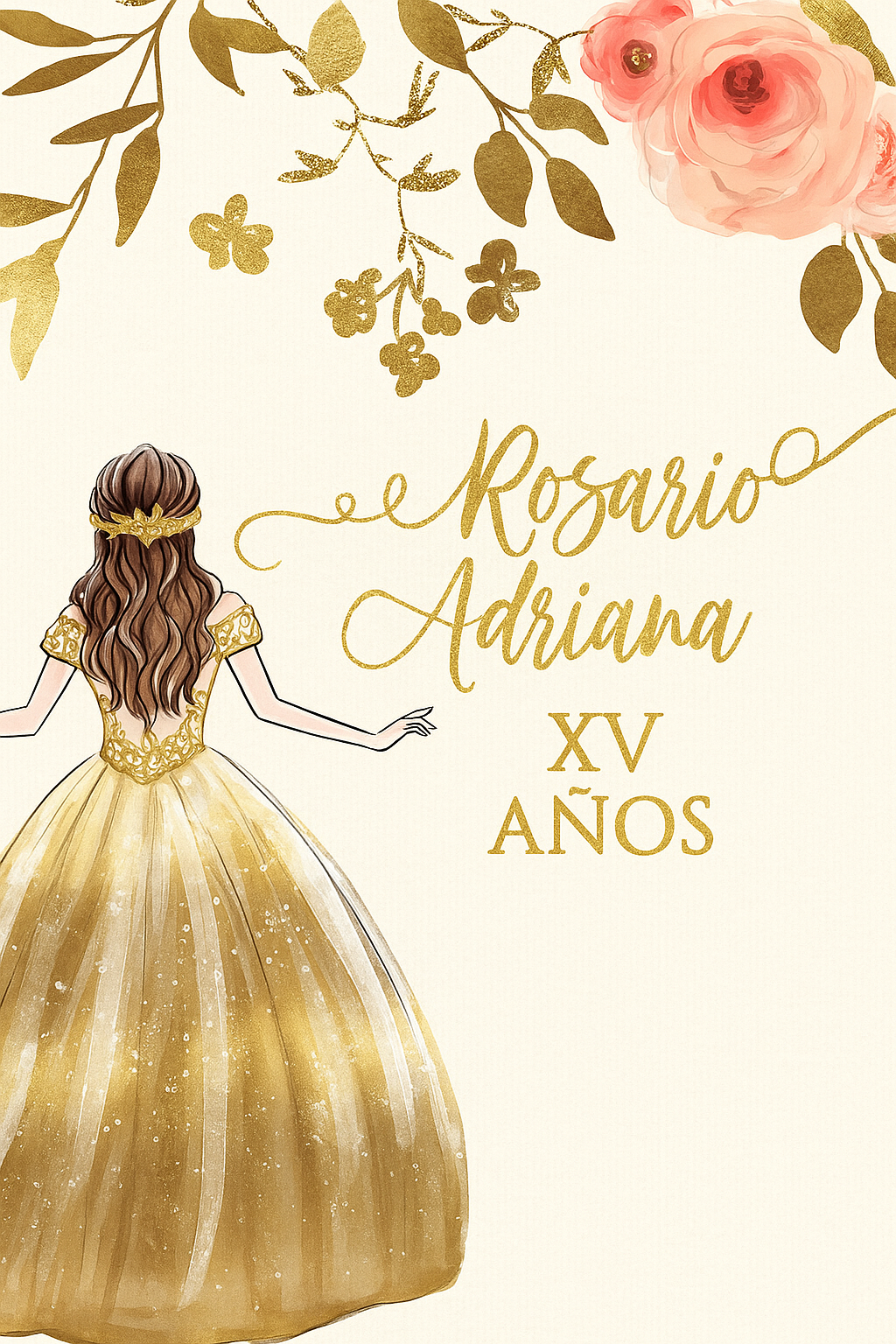 Invitación XV Años Rosario Adriana Santiago Garnica
